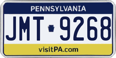 PA license plate JMT9268