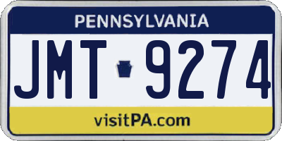 PA license plate JMT9274