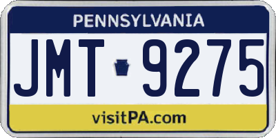 PA license plate JMT9275