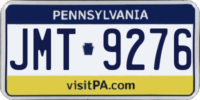 PA license plate JMT9276
