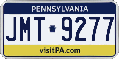PA license plate JMT9277
