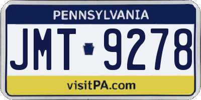 PA license plate JMT9278