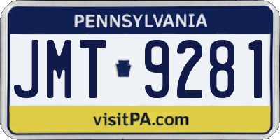 PA license plate JMT9281