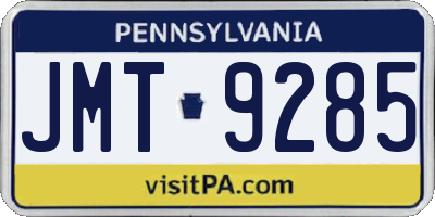 PA license plate JMT9285