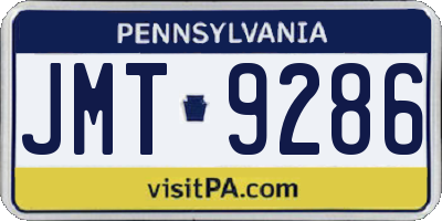 PA license plate JMT9286
