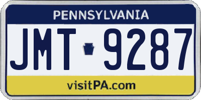 PA license plate JMT9287