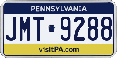 PA license plate JMT9288