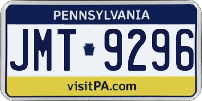 PA license plate JMT9296