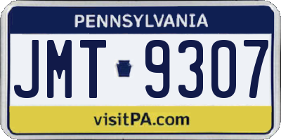 PA license plate JMT9307
