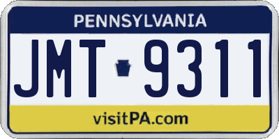 PA license plate JMT9311