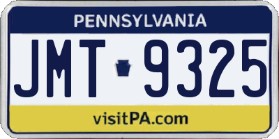 PA license plate JMT9325