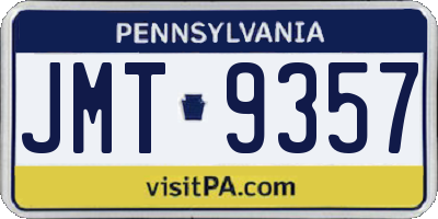 PA license plate JMT9357