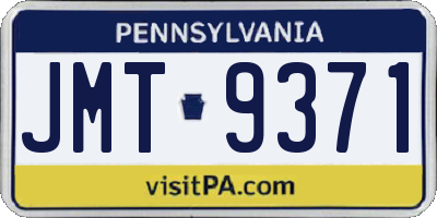PA license plate JMT9371