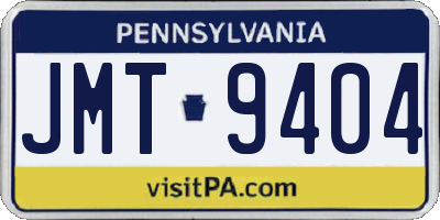 PA license plate JMT9404