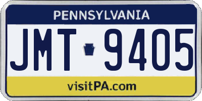 PA license plate JMT9405