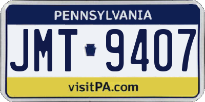 PA license plate JMT9407