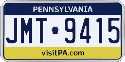 PA license plate JMT9415