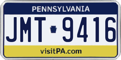 PA license plate JMT9416