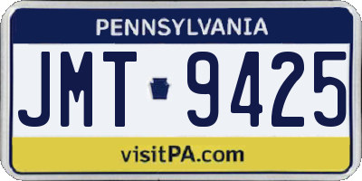 PA license plate JMT9425