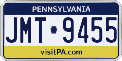 PA license plate JMT9455