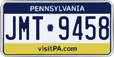 PA license plate JMT9458
