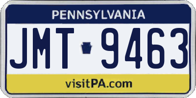 PA license plate JMT9463