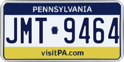 PA license plate JMT9464