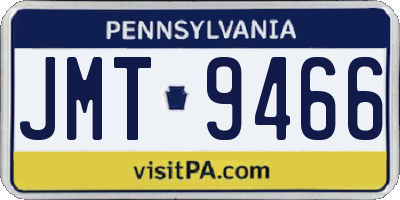 PA license plate JMT9466