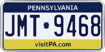 PA license plate JMT9468