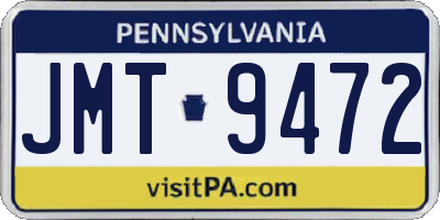 PA license plate JMT9472