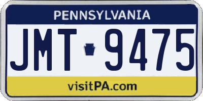 PA license plate JMT9475