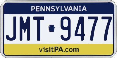 PA license plate JMT9477