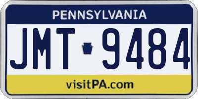 PA license plate JMT9484