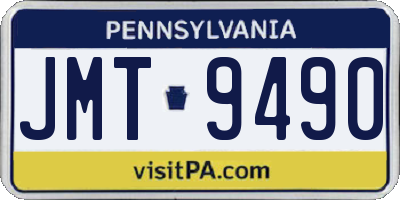 PA license plate JMT9490