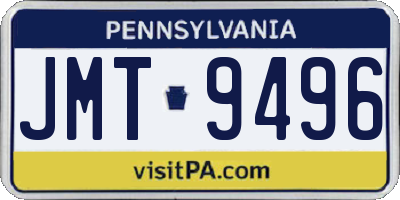 PA license plate JMT9496