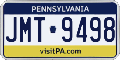 PA license plate JMT9498