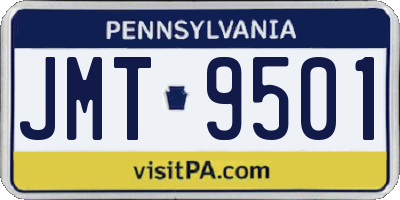 PA license plate JMT9501