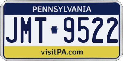 PA license plate JMT9522
