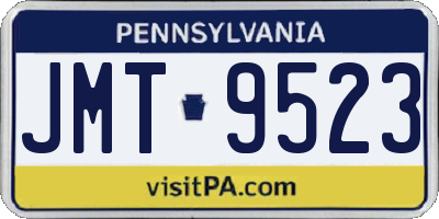 PA license plate JMT9523