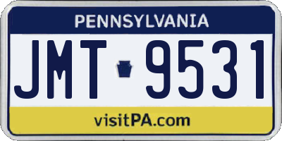 PA license plate JMT9531