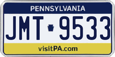 PA license plate JMT9533