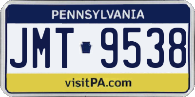 PA license plate JMT9538