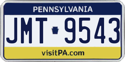 PA license plate JMT9543