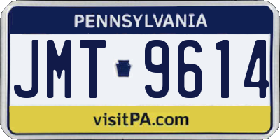 PA license plate JMT9614