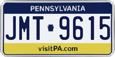 PA license plate JMT9615