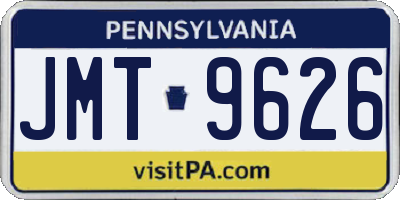PA license plate JMT9626