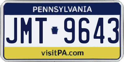 PA license plate JMT9643