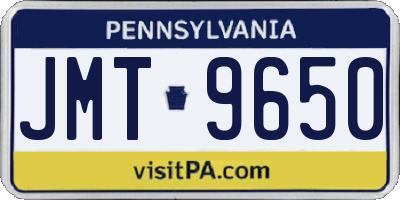 PA license plate JMT9650