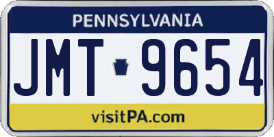 PA license plate JMT9654