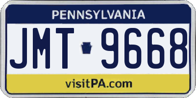 PA license plate JMT9668
